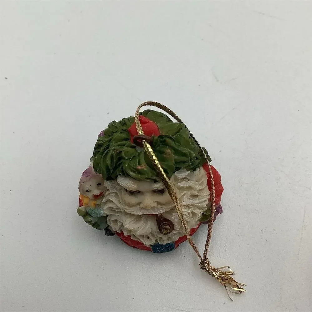 Set of 5 Vintage Santa Claus Christmas‎ Ornaments Multicolor 2”